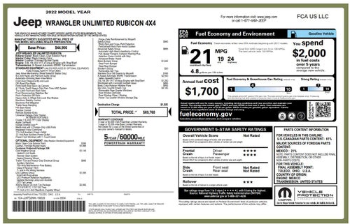 2022 Jeep Wrangler Unlimited Rubicon 4x4