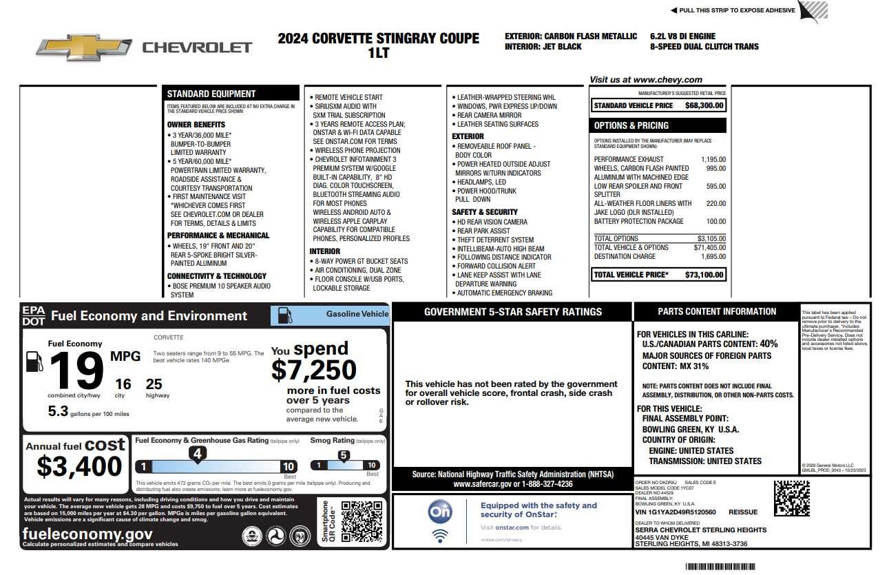 2024 Chevrolet Corvette Stingray 1LT