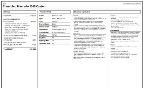 2021 Chevrolet Silverado 1500 Custom