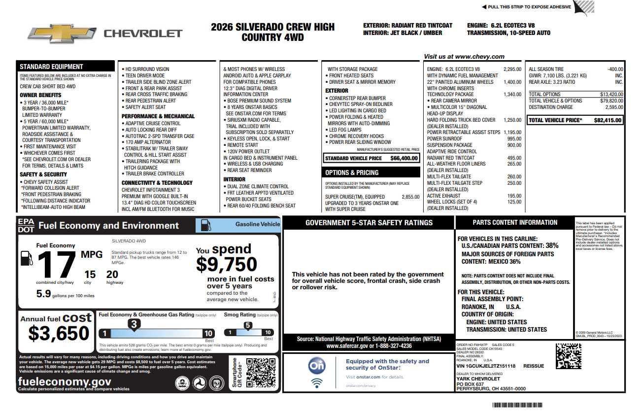 2026 Chevrolet Silverado 1500 High Country