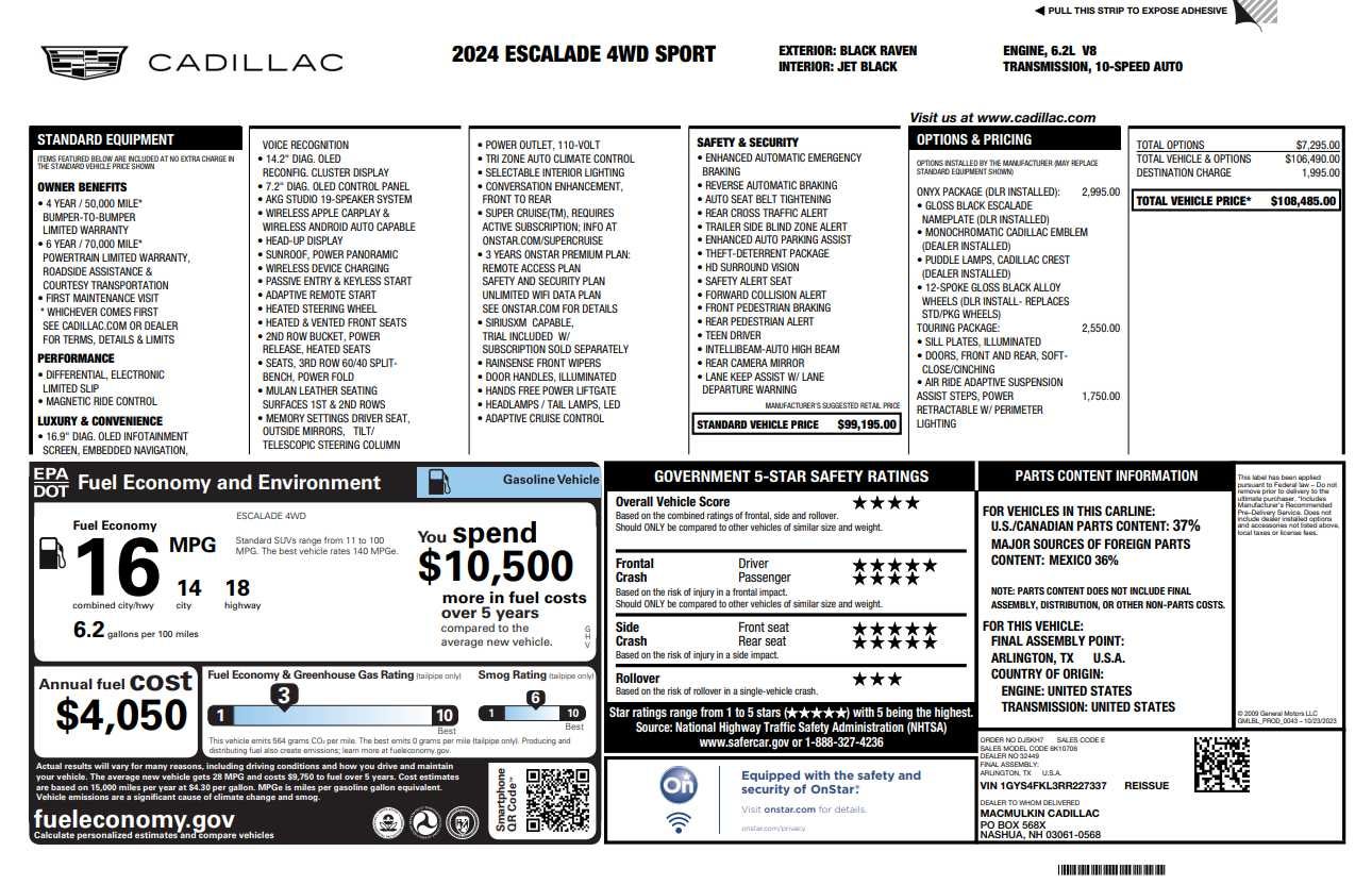 2024 Cadillac Escalade 4WD Sport's photo