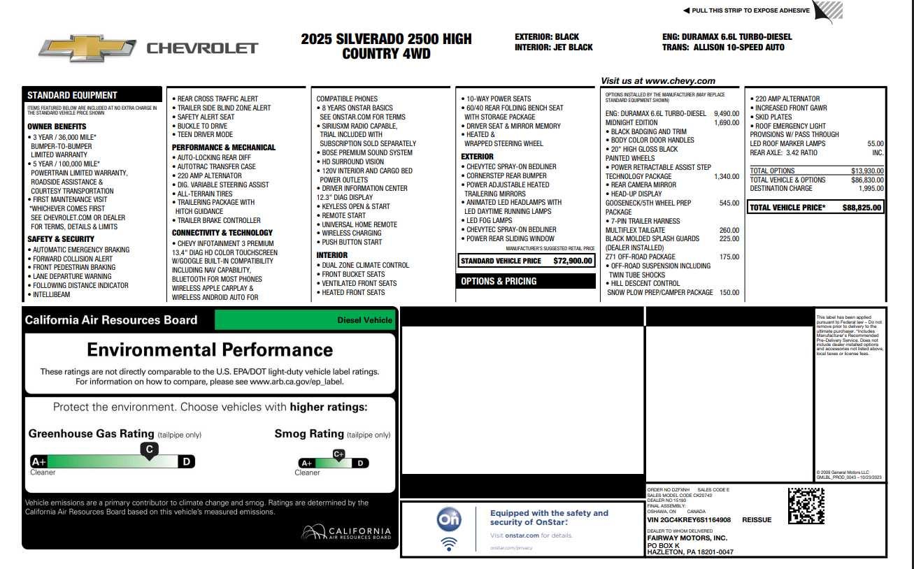 2025 Chevrolet Silverado 2500 HD High Country