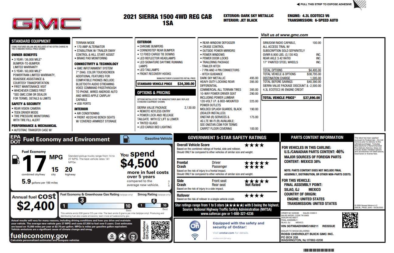 2021 GMC Sierra 1500 4WD Regular Cab Long Box
