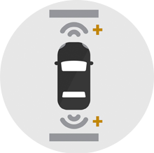 safety front and rear park assist icon