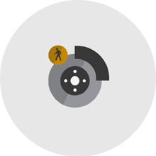 safety front pedestrian braking icon